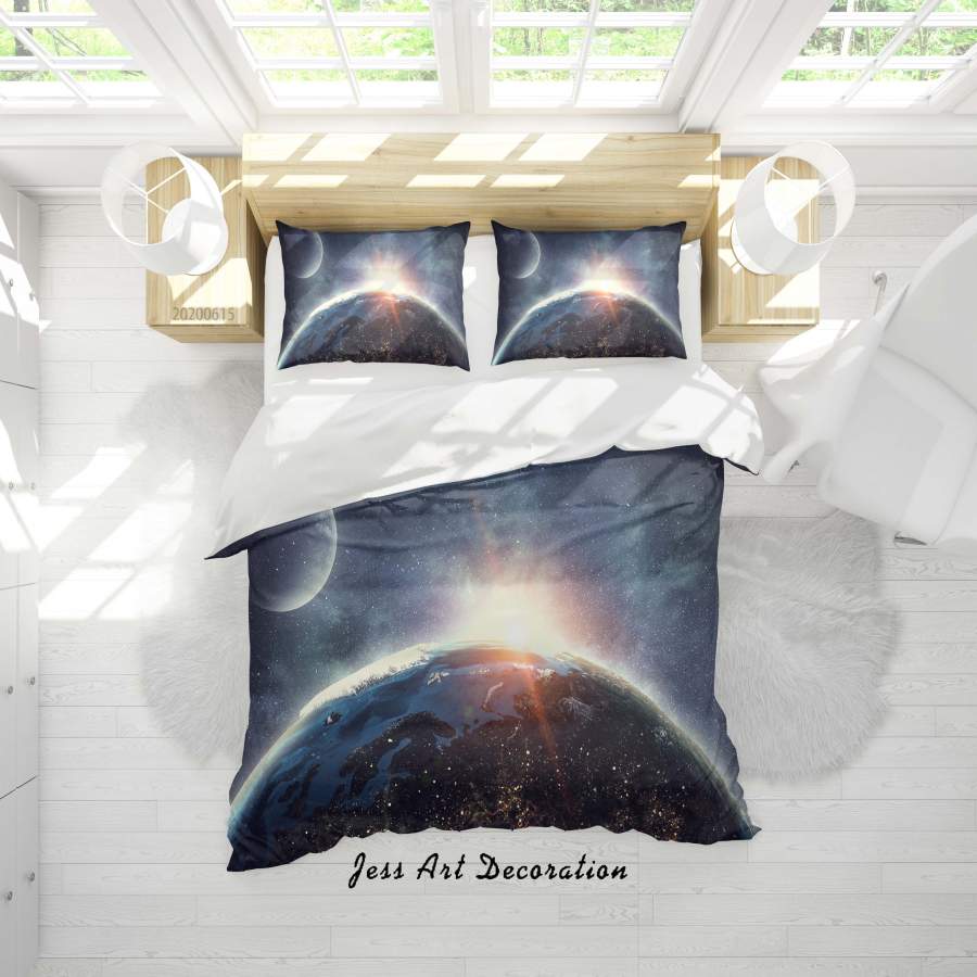 3D Planet Universe Quilt Cover Set Bedding Set Duvet Cover Pillowcases SF121