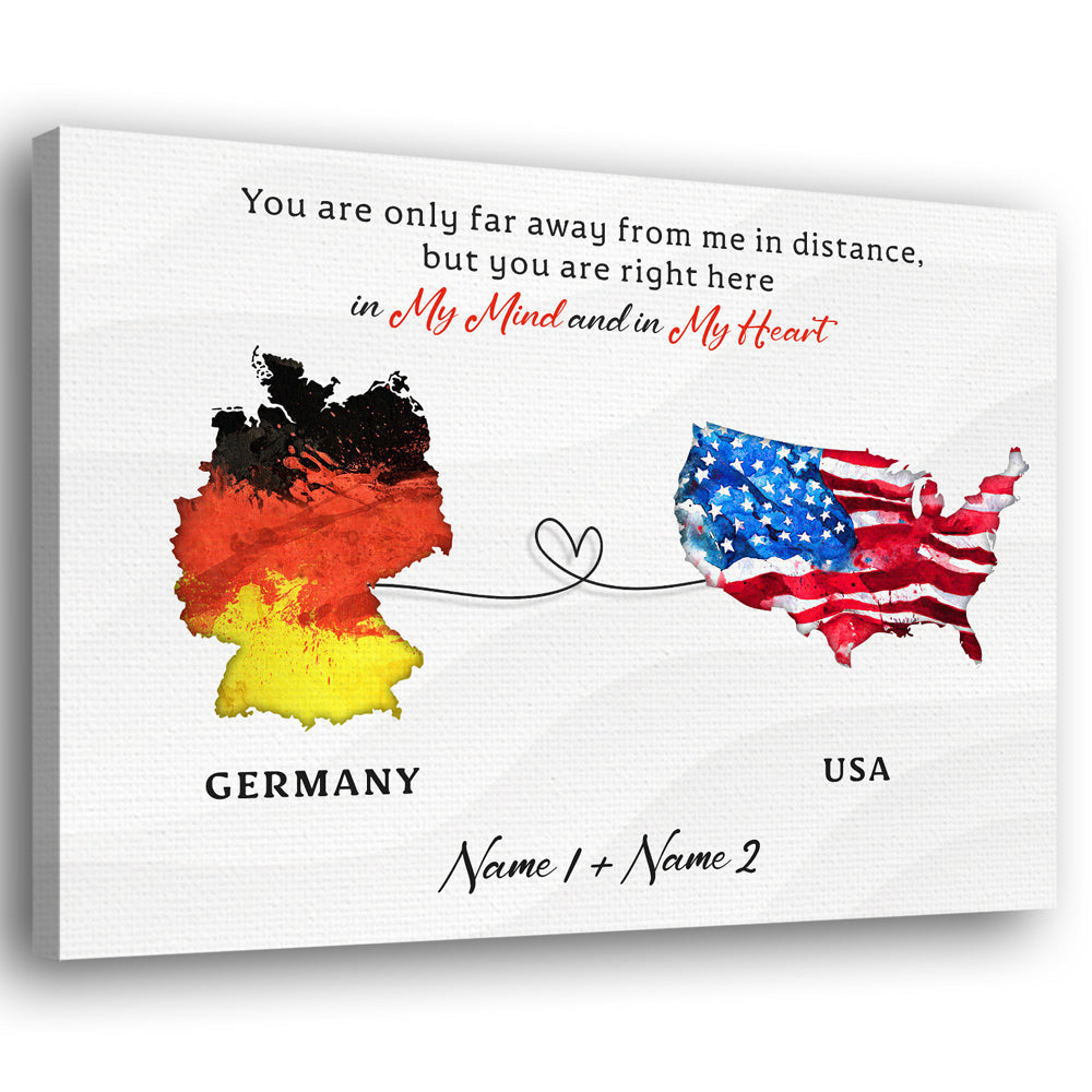 You Are Right Here In My Heart Germany Expats Personalized Canvas