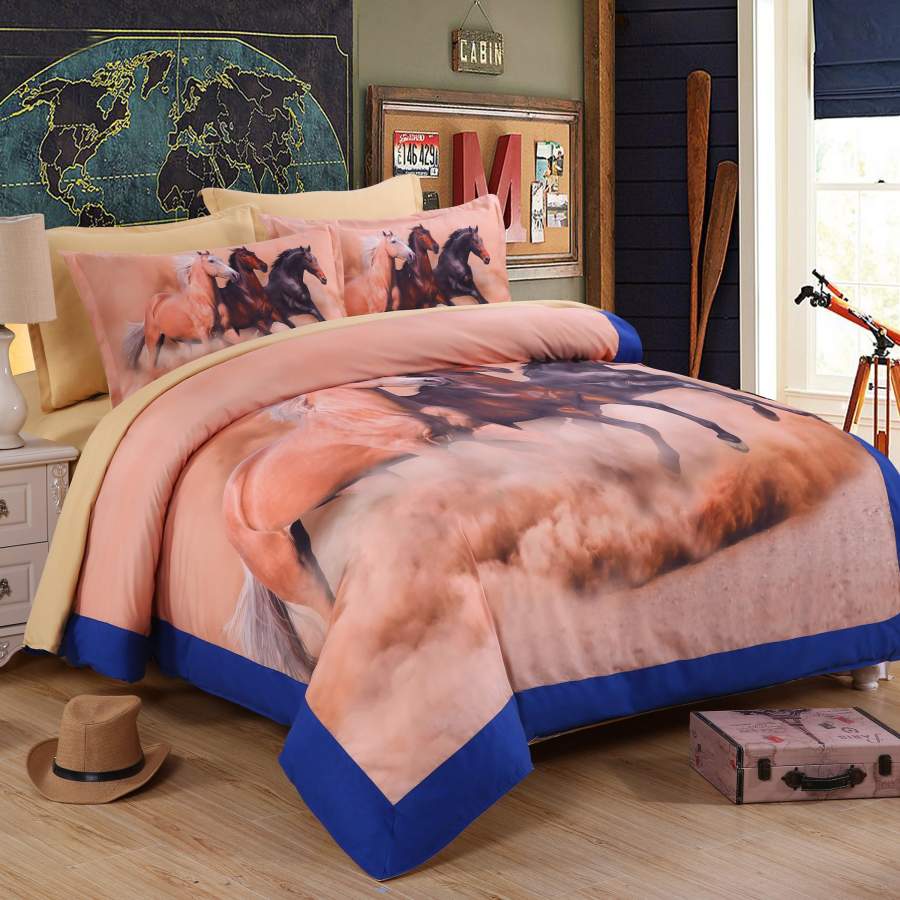 3D Gollop Horse  Quilt Cover Set Bedding Set Pillowcases