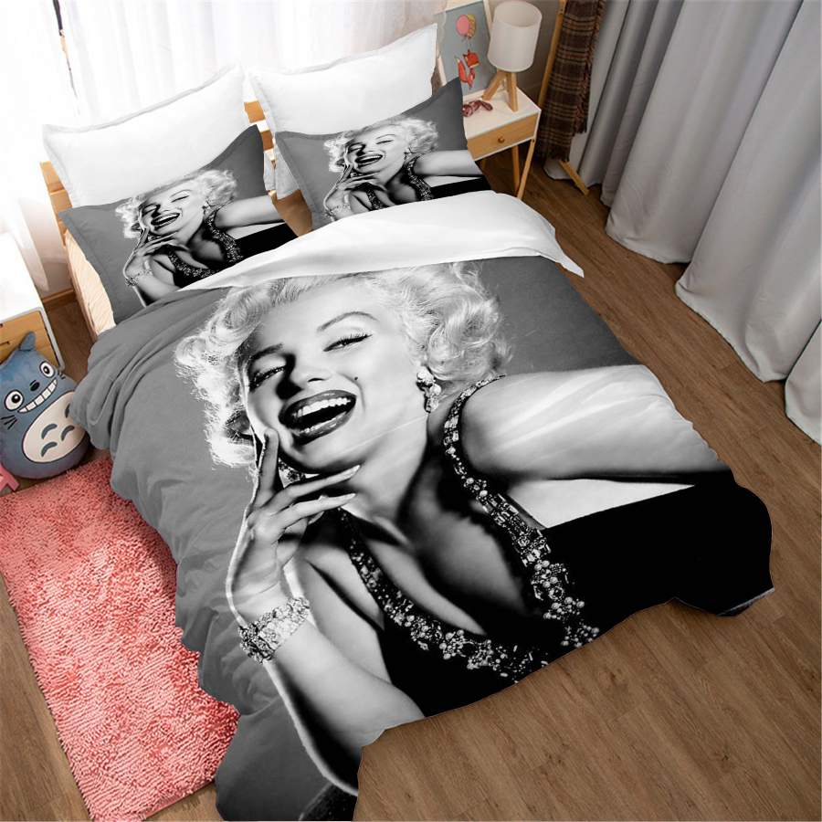 3D Black Marilyn Monroe Quilt Cover Set Bedding Set Duvet Cover Pillowcases SF212