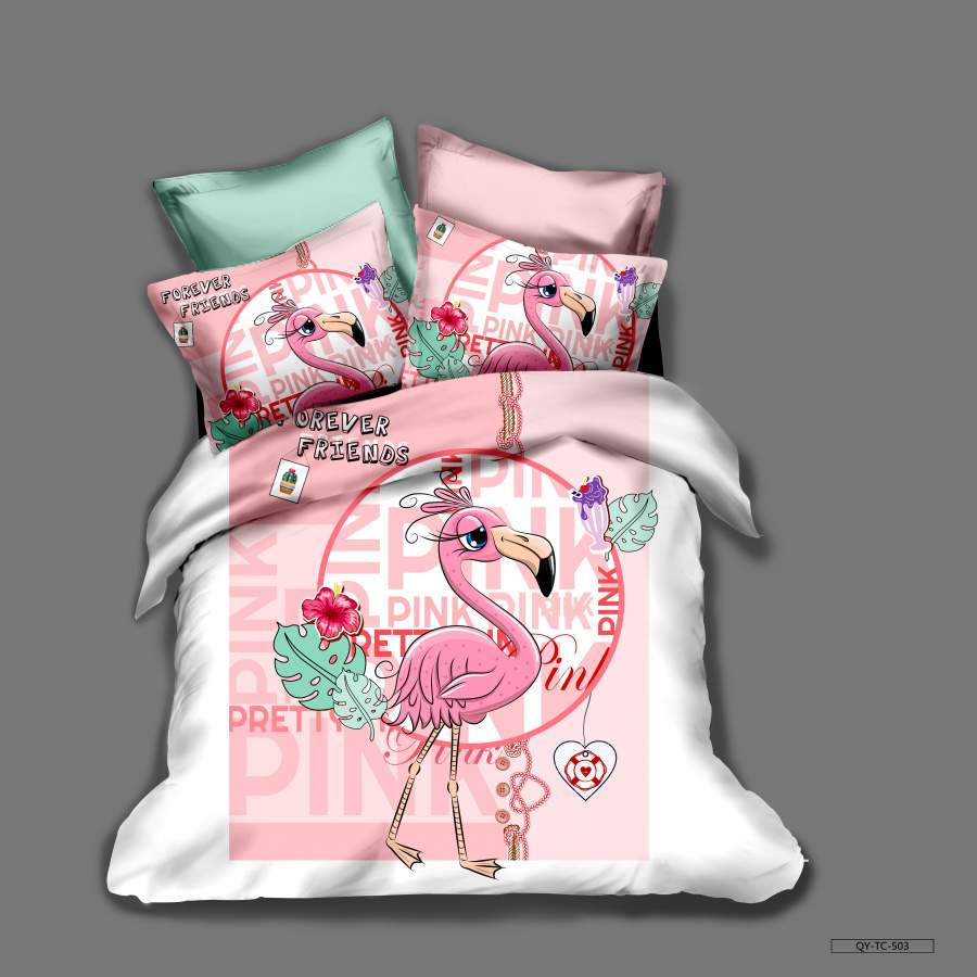 3D Pink Flamingo Quilt Cover Set Bedding Set Pillowcases 195