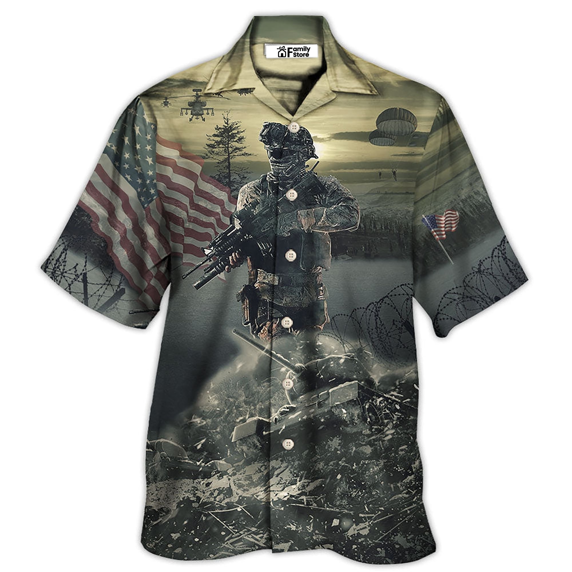 Veteran Brave Steps With Tree – Hawaiian Shirt