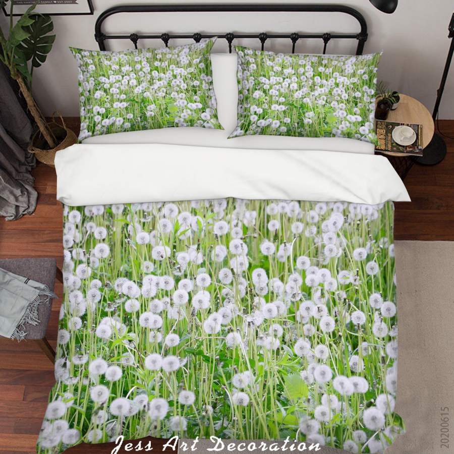 3D Green Dandelion Quilt Cover Set Bedding Set Duvet Cover Pillowcases SF144