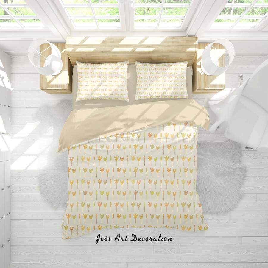 3D Yellow Floral Quilt Cover Set Bedding Set Duvet Cover Pillowcases SF53