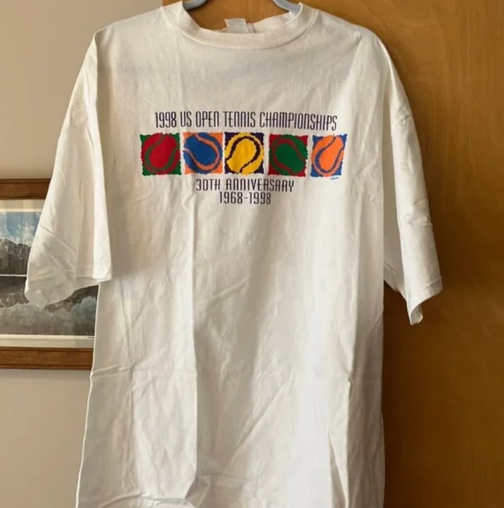 Vintage 1998 US Open Tennis Championships 30th Anniversary Tee Shirt Outfit, Shirt Outfit Idea