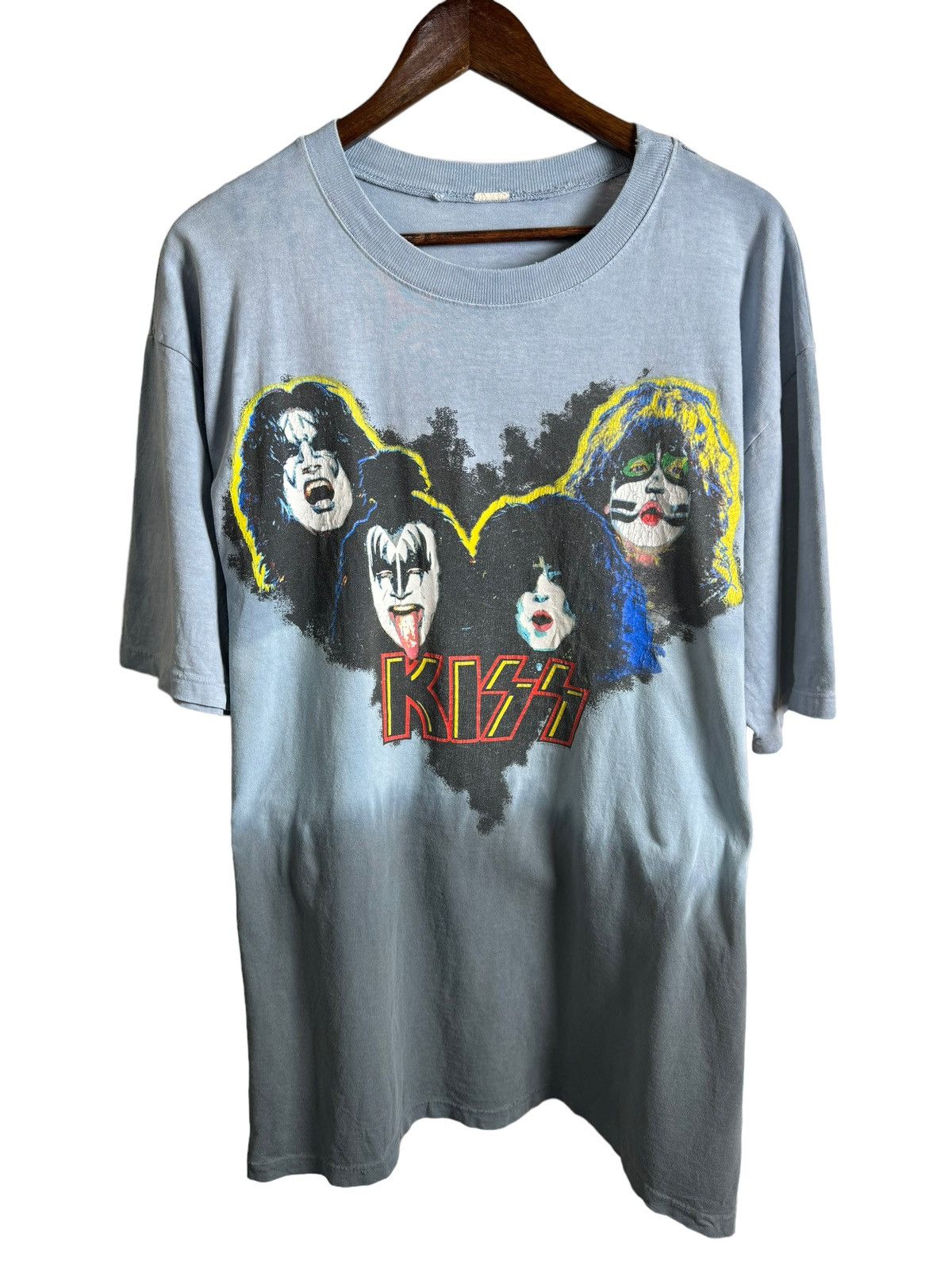 VINTAGE KISS ROCK BAND TIEDYE TEE DISTRESSED, Shirt Outfit, Gifts For Men, Gifts For Women