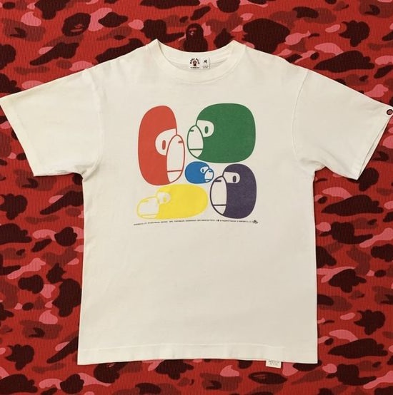 Vintage 2005 A Bathing Ape Baby Milo Heads T-Shirt Outfits, Shirt Outfit Idea