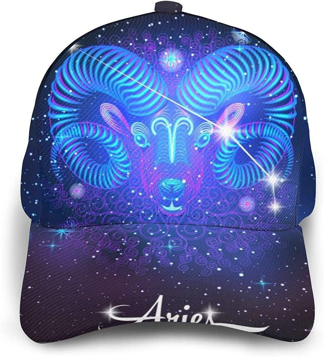 Zodiac Sign Aries Baseball Hat Dad Cap Black, Baseball Cap 3D Gift