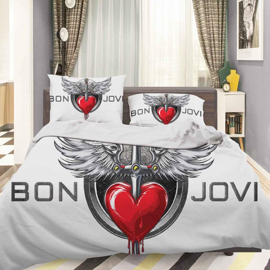 3D Bon Jovi Quilt Cover Set Bedding Set Pillowcases 18