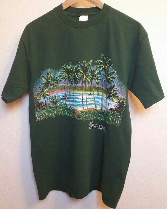 Vintage 80s Samoa Tropical Samoan Island Pacific Islander Tee Shirt Outfit, Shirt Outfit Idea