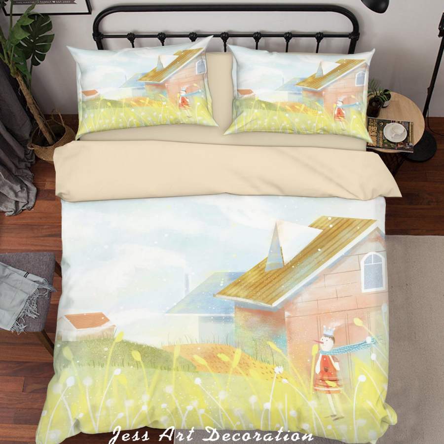 3D Cartoon House Rabbit Quilt Cover Set Bedding Set Duvet Cover Pillowcases A610 LQH