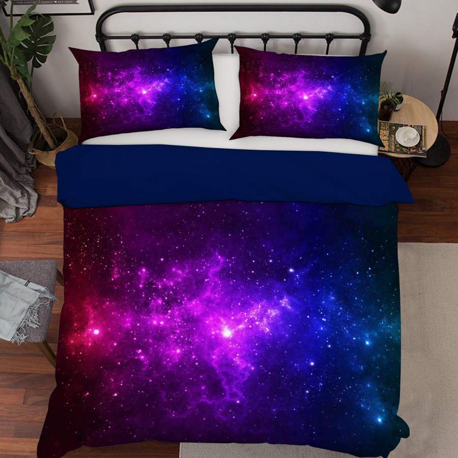 3D Starry Sky Universe Nebula Quilt Cover Set Bedding Set Pillowcases 111