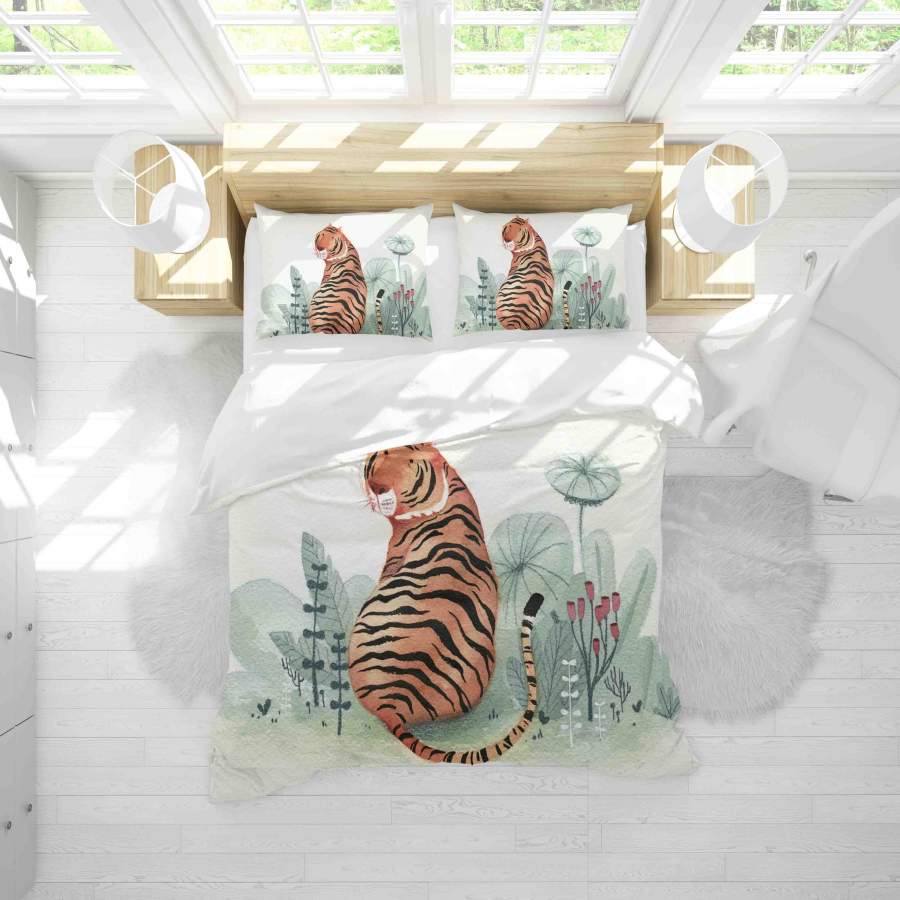 3D Tiger Plants Quilt Cover Set Bedding Set Duvet Cover Pillowcases SF032