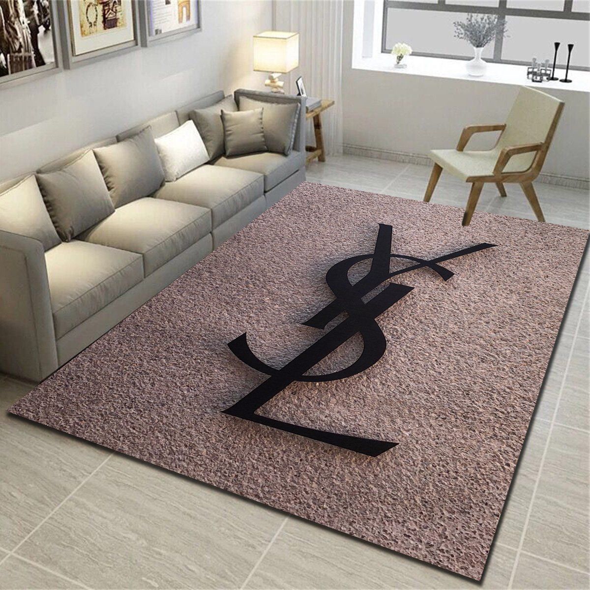 YSL Logo Area Rugs, Living Room Carpet, Floor Mat