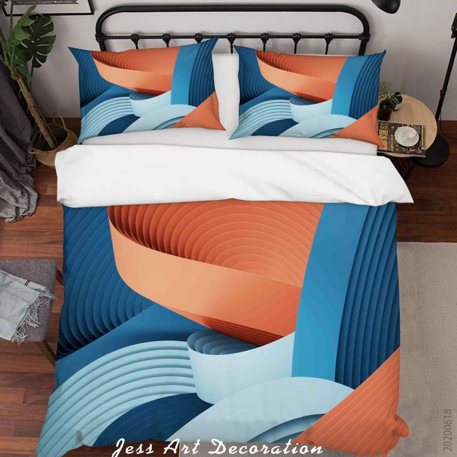 3D Red Blue Space Geometry Quilt Cover Set Bedding Set Duvet Cover Pillowcases SF58