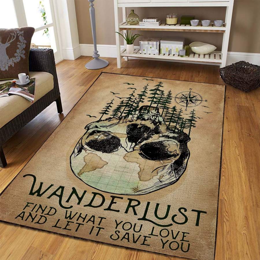 Wanderlust Find What You Love and Let It Save You Area Rug Floor Decor Area Rug – Home Decor – Bedroom Living Room Decor