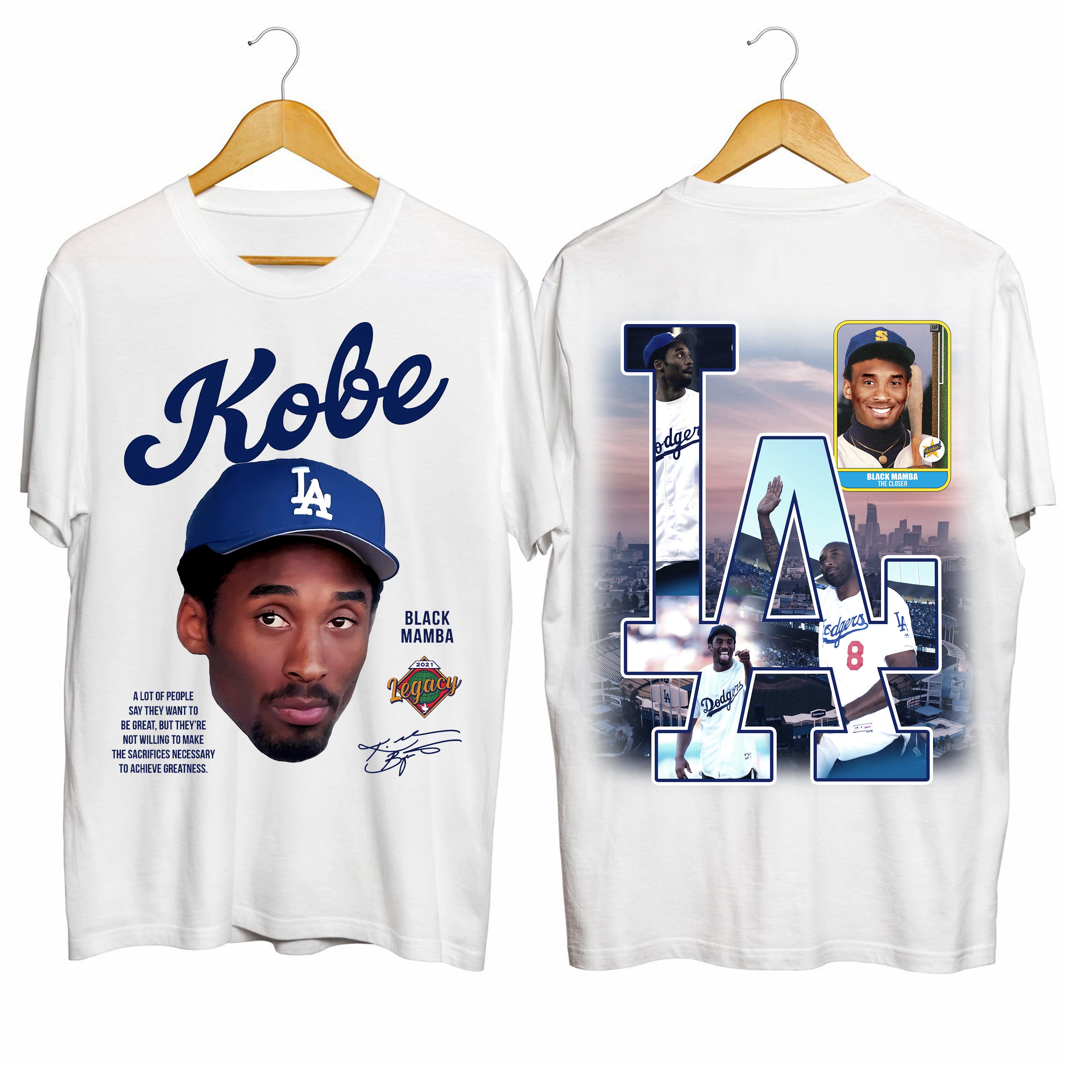 Vintage Kobe Dodgers Tribute Shirt, Black Manba Graphic Tee