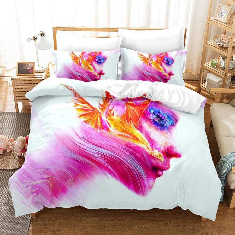 3D Colorful Women Quilt Cover Set Bedding Set Duvet Cover Pillowcases A442 LQH