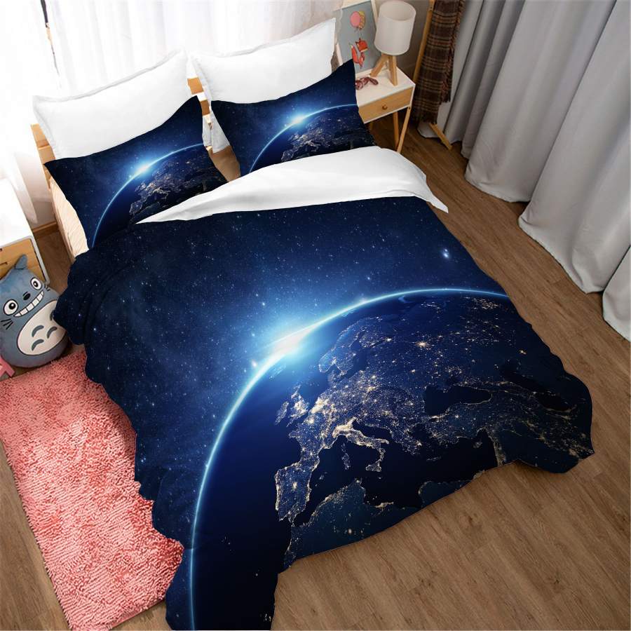 3D Blue Earth Quilt Cover Set Bedding Set Duvet Cover Pillowcases SF171