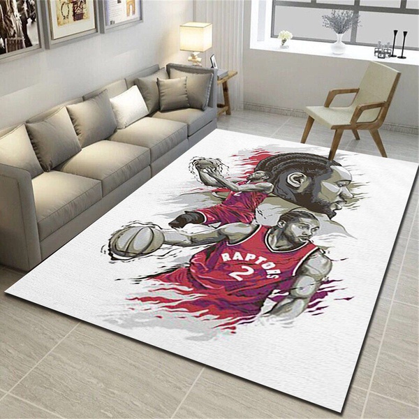 Toronto Raptors Logo Area Rug, Basketball Team Living Room Carpet, Sports Floor Decor