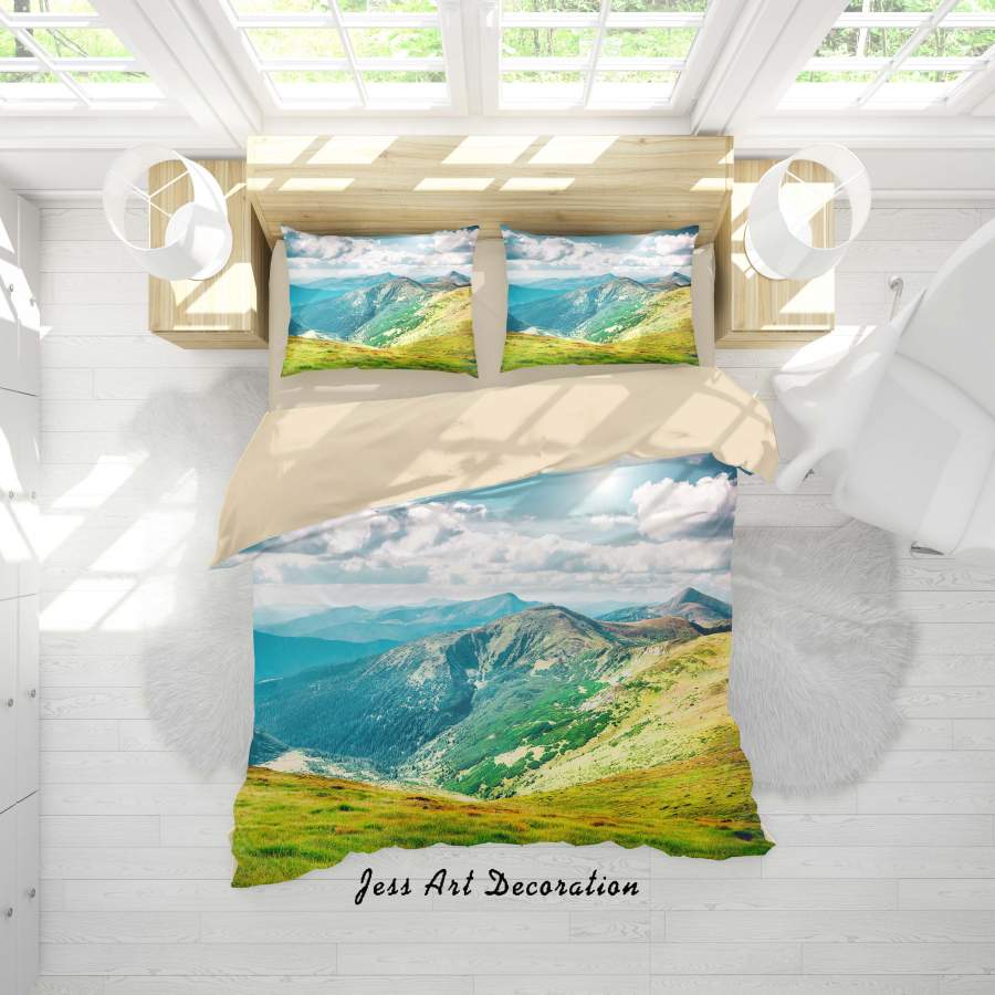 3D Mountain Landscape Quilt Cover Set Bedding Set Duvet Cover Pillowcases SF38