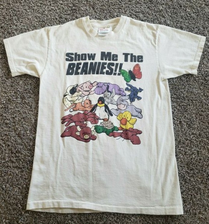 Vintage 1990s Show Me The Beanies Beanie Baby Shirt Outfit, Shirt Outfit Idea