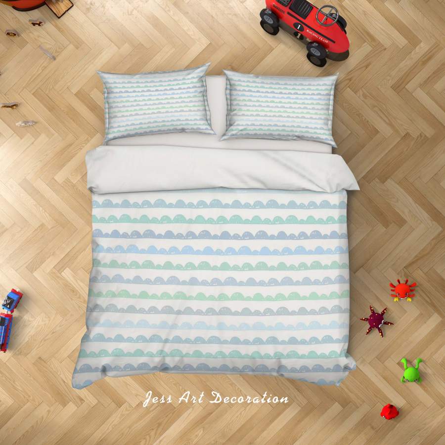 3D Blue Wave Pattern Quilt Cover Set Bedding Set Duvet Cover Pillowcases SF65