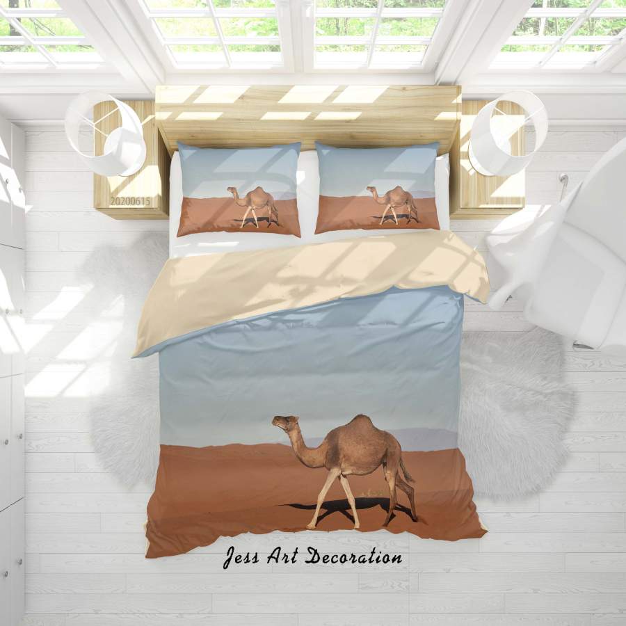 3D Camel Desert Quilt Cover Set Bedding Set Duvet Cover Pillowcases SF148