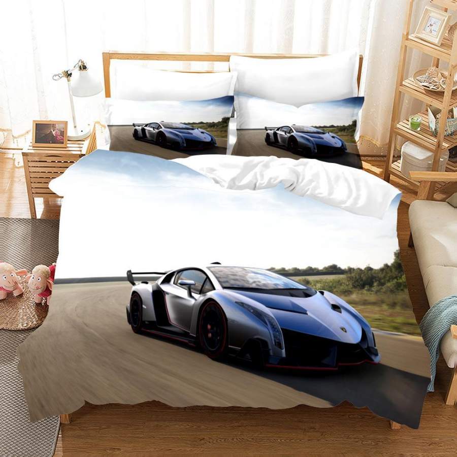 3D Sports Car Quilt Cover Set Bedding Set Duvet Cover Pillowcases SF06