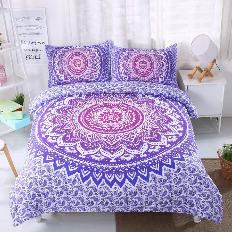 3D Bohemian Purple Quilt Cover Set Bedding Set Pillowcases 22