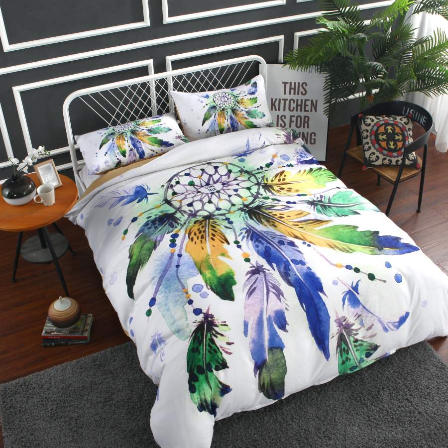 3D Watercolor Dream Catcher Quilt Cover Set Bedding Set Pillowcases 11