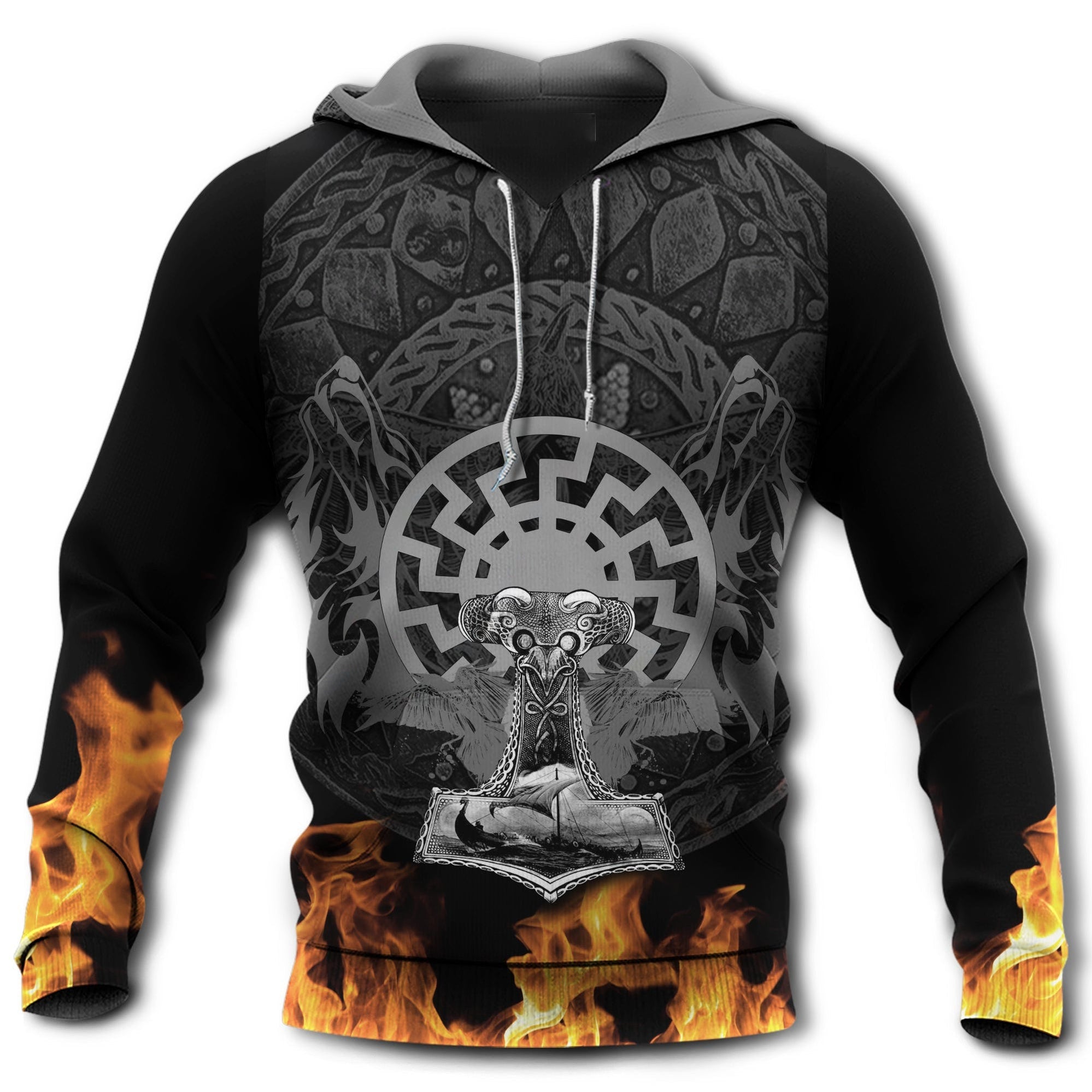 Viking Fire Black – Hoodie