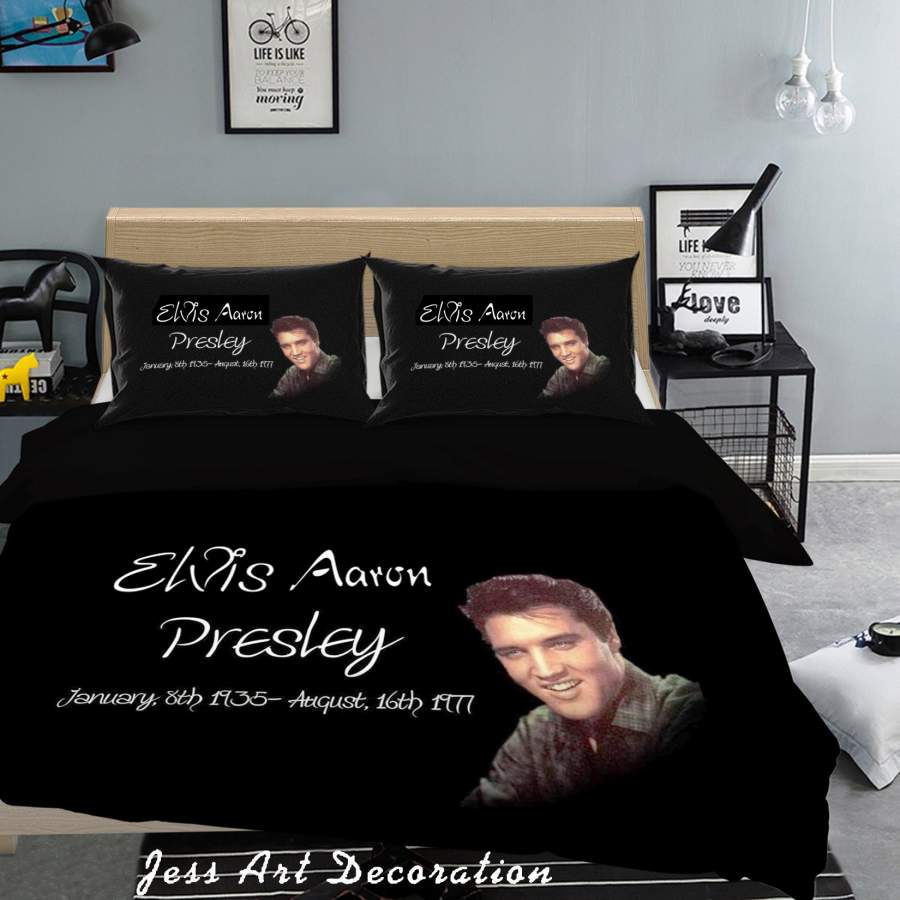 3D Rock Star Elvis Presley Quilt Cover Set Bedding Set Pillowcases 11