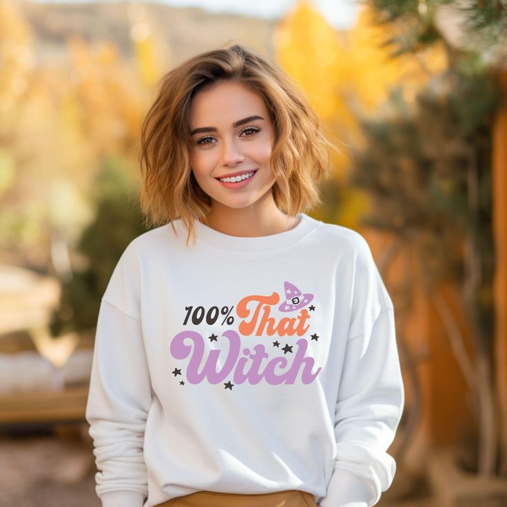 100% That Witch – Cute Halloween Crewneck – Fall Crew – Spooky Season Crew – Fall Vibes – Spooky Aesthetic, Halloween Costume Ideas