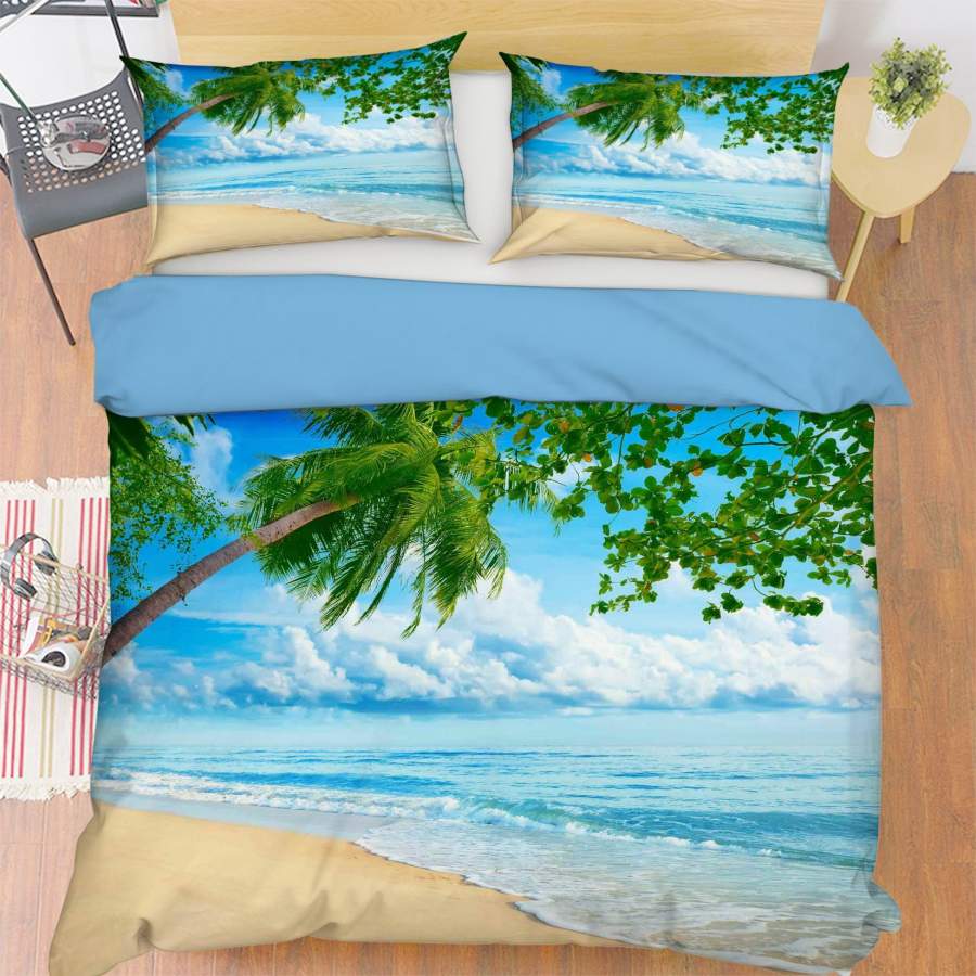 3D Tropical Sea Beach Tree Quilt Cover Set Bedding Set Pillowcases 101