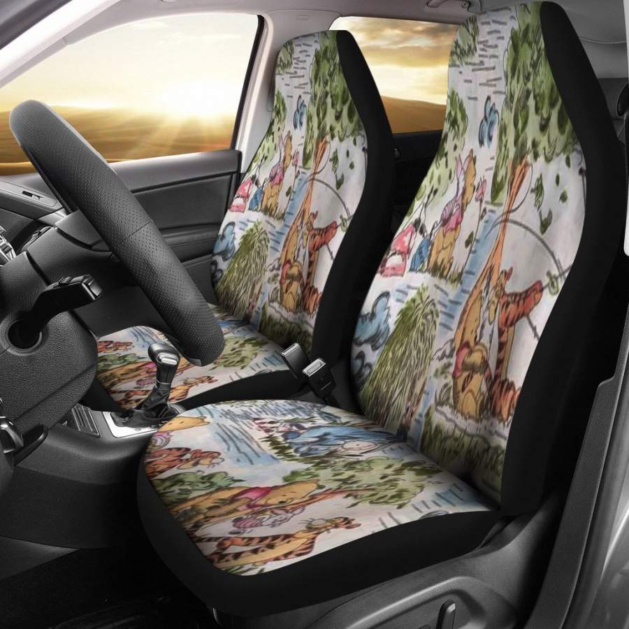 Winnie the Pooh Cartoon Car Seat Covers