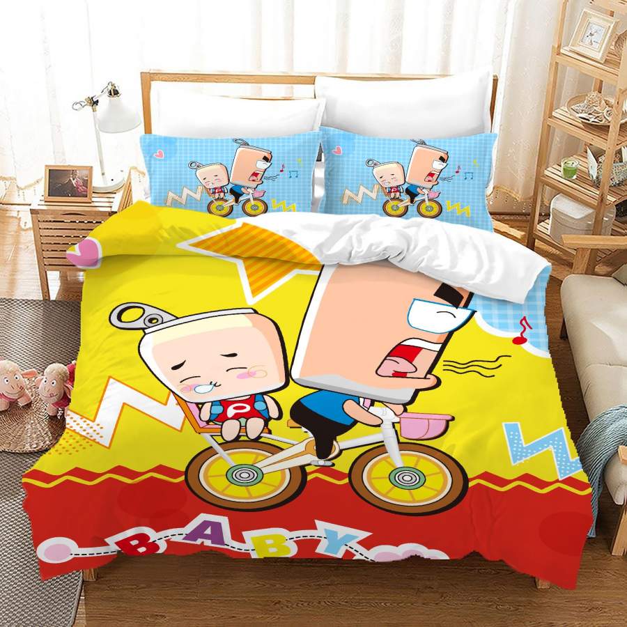 3D Cartoon Baby Father Bike Quilt Cover Set Bedding Set Duvet Cover Pillowcases A673 LQH