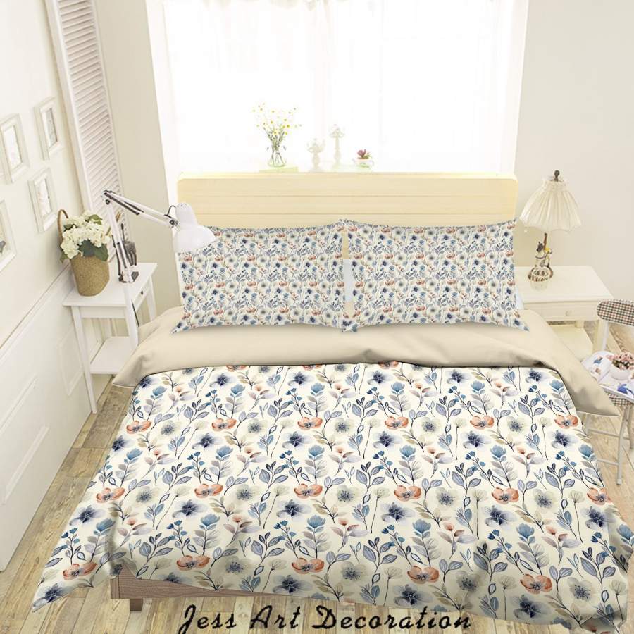 3D Flower Pattern Quilt Cover Set Bedding Set Duvet Cover Pillowcases A009 LQH