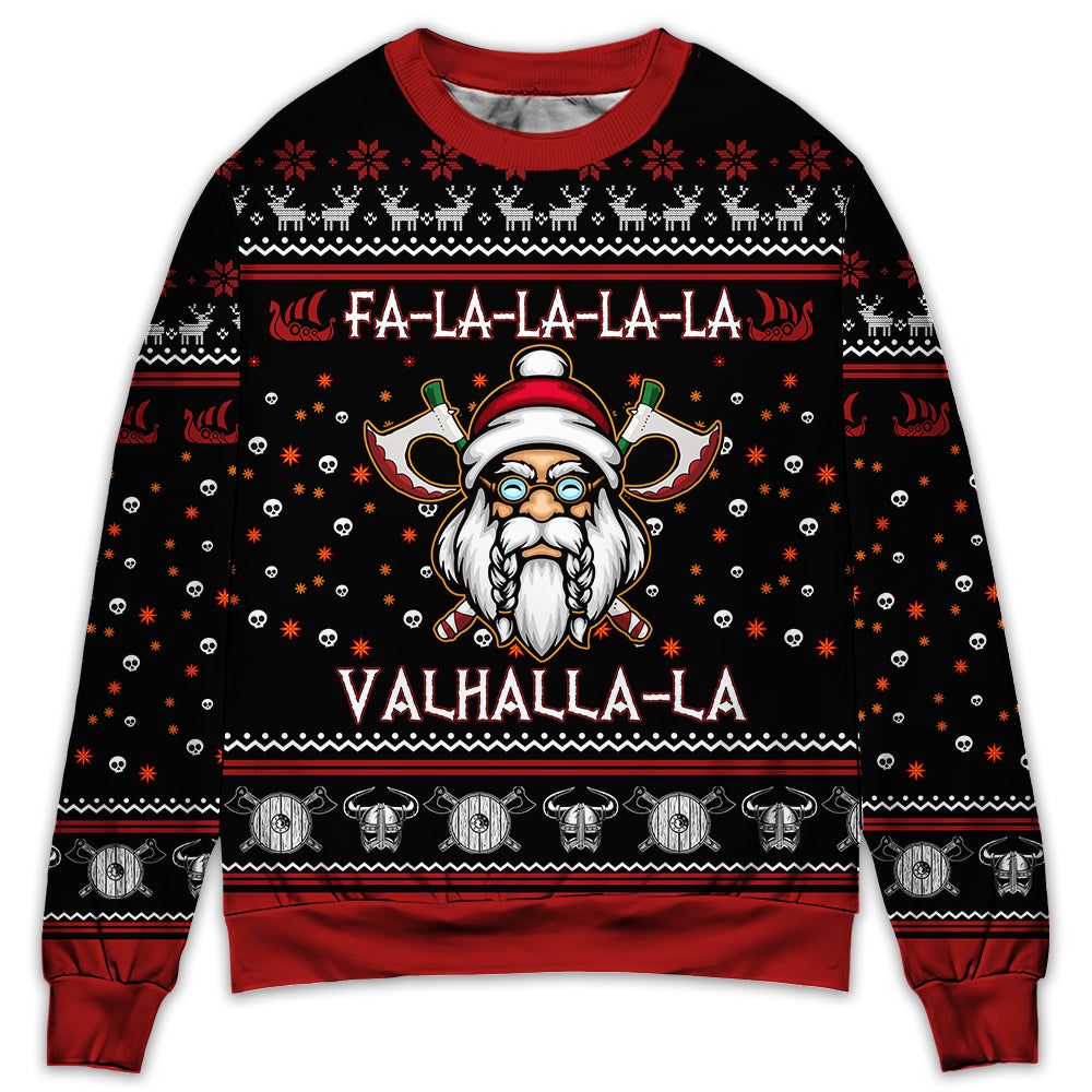 Viking Valhalla White And Red – Sweater  – Ugly Christmas Sweaters  – Owl Ohh