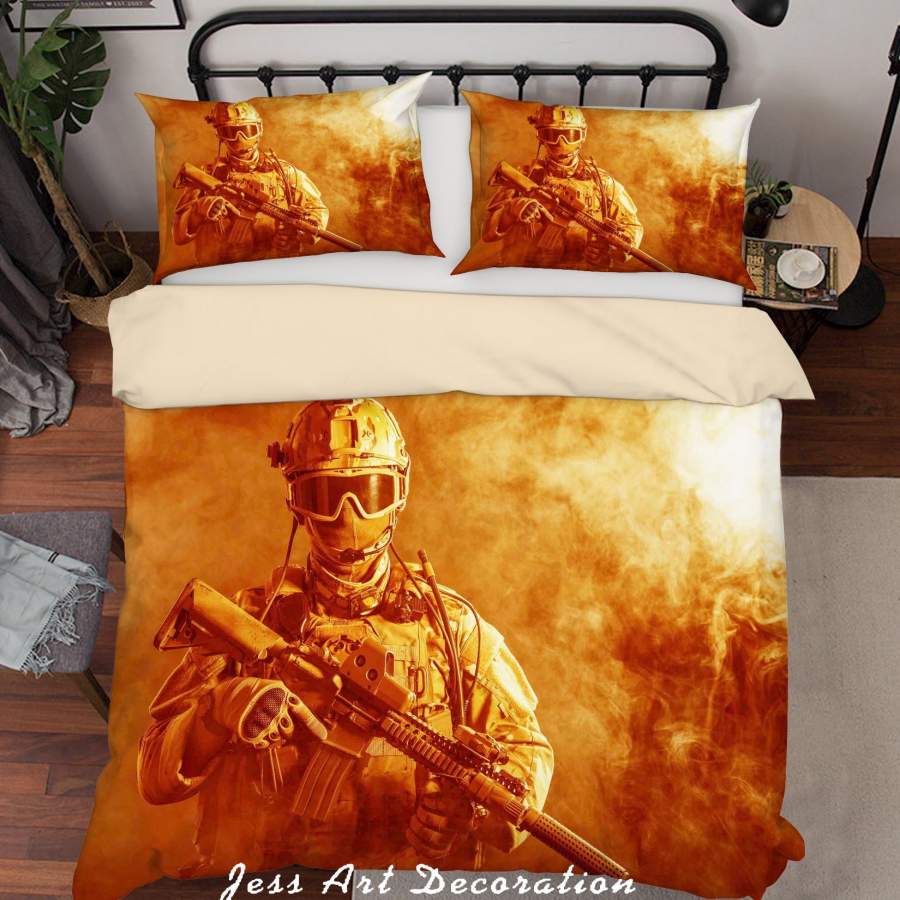 3D Forces Soldier Fire Quilt Cover Set Bedding Set Duvet Cover Pillowcases A056 LQH