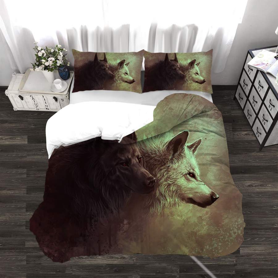 3D Wolf Quilt Cover Set Bedding Set Duvet Cover Pillowcases SF11