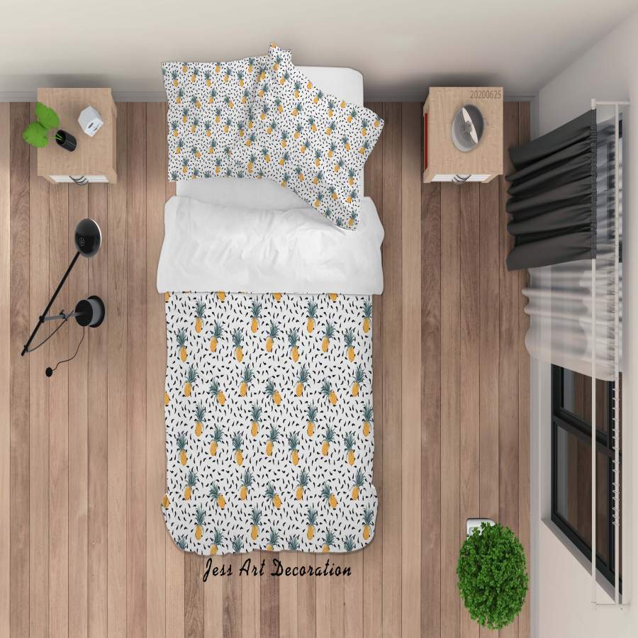 3D Pineapple Quilt Cover Set Bedding Set Duvet Cover Pillowcases SF09