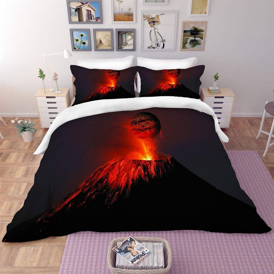 3D Volcanic Eruptions Quilt Cover Set Bedding Set Pillowcases 57