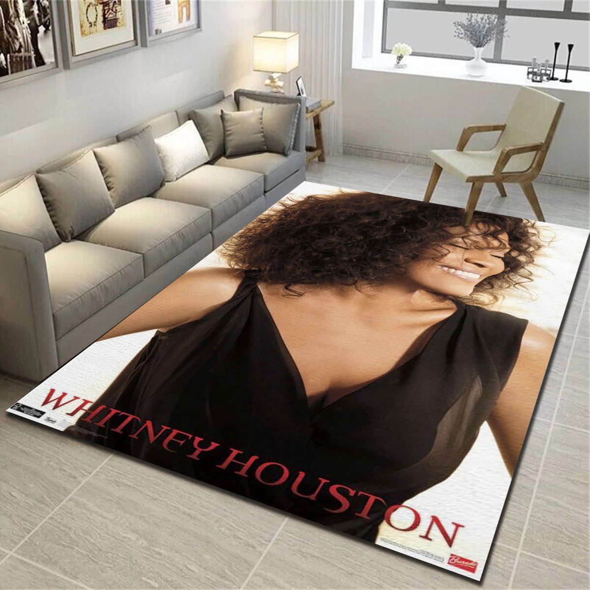 Whitney Houston Smiles Area Rugs, Living Room Bedroom Carpet