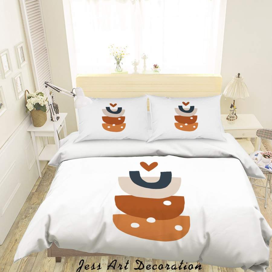 3D White Cartoon Quilt Cover Set Bedding Set Duvet Cover Pillowcases SF76