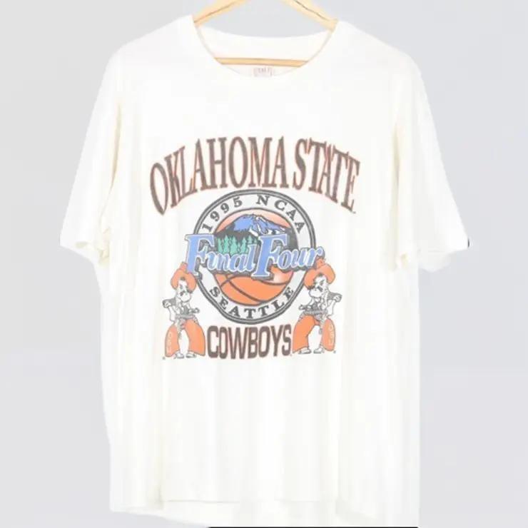 Vintage 1995 Oklahoma State Cowboys NCAA Final Four College T-Shirt Summer Streetwear Womenswear, Shirt Outfit Idea