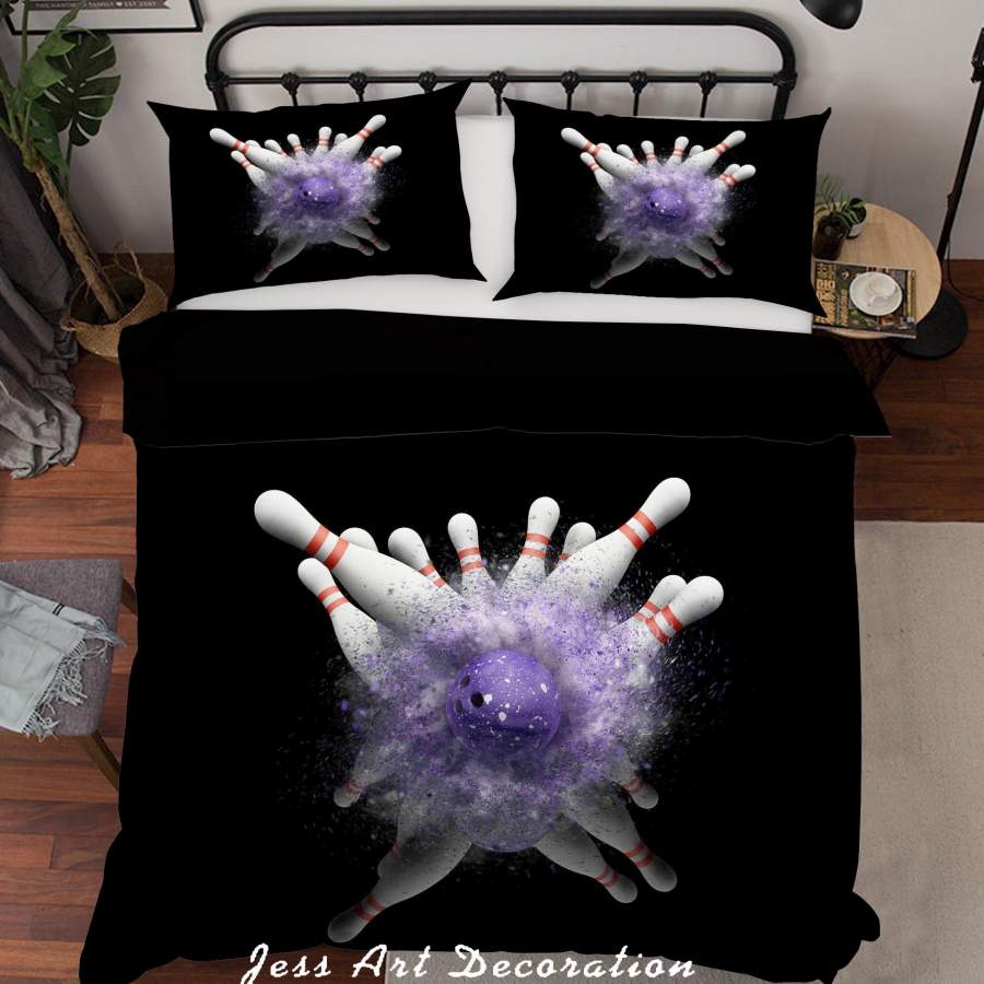 3D Bowling Pattern Quilt Cover Set Bedding Set Duvet Cover Pillowcases A048 LQH