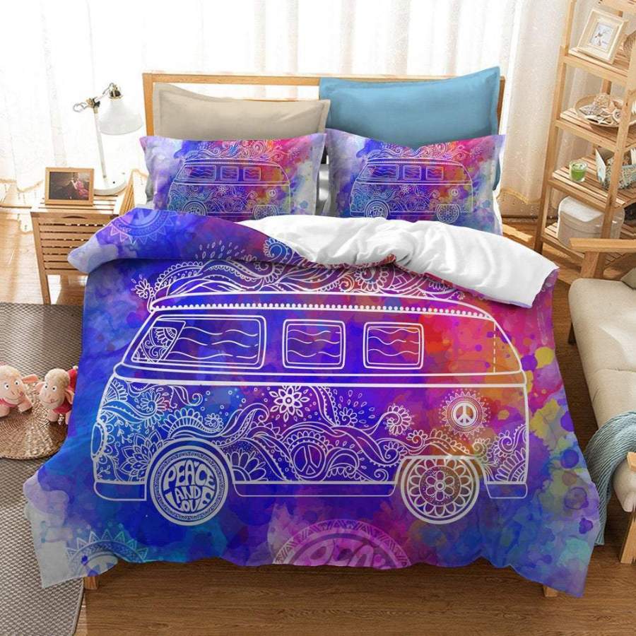 3D Peace Car Colorful  Quilt Cover Set Bedding Set Pillowcases