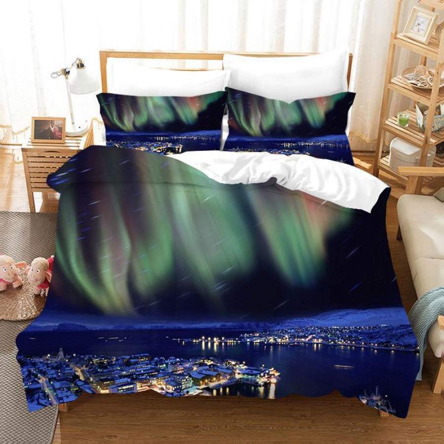 3D  Luminous  Colorized  Aurora   Quilt Cover Set Bedding Set Duvet Cover Pillowcases  D16 ZY