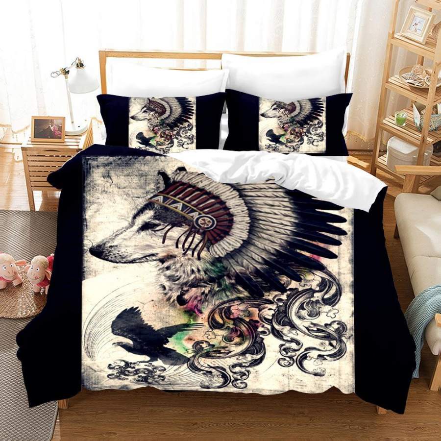 3D Black Wolf Quilt Cover Set Bedding Set Pillowcases 144